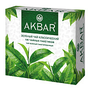 Чай зеленый Akbar 100 пакетиков по 2г Классический