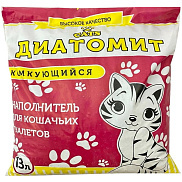 Наполнитель комкующийся Диатомит 13л для кошачьего туалета