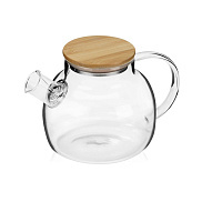 Чайник Унифико заварочный 900мл стеклянный с бамбуковой крышкой