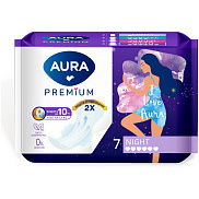 Прокладки гигиенические Aura Premium Night 7шт/Normal 10шт