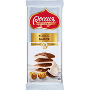 Шоколад Россия щедрая душа 82г молочный и белый с кокосовой стружкой и вафлей