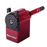 Точилка механическая BRAUBERG JET металлический механизм черный/бордовый