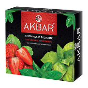 Чай черный Akbar 100 пакетиков по 1,5г Клубника-Базилик