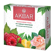 Чай зеленый Akbar 100 пакетиков по 1,5г Малиновая Роза