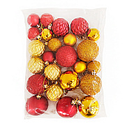 Шары елочные набор из 24шт (4см-10шт, 5см-6шт, 6см-8шт) 6x30x20см