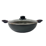 Казан d28см 4л с 2-мя съемными ручками, со стеклянной крышкой