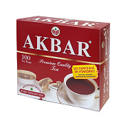 Чай черный Акбар 100 пакетиков по 2г Красно-белая серия