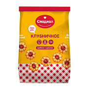 Печенье Клубничное 1кг сдобное с джемом