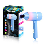Фен Ergolux ELX-HD10-C13 1400Вт 220-240В со складной ручкой голубой-розовый