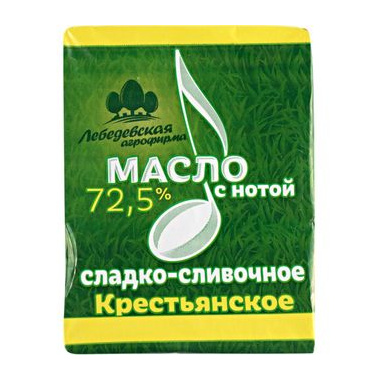 БЗМЖ Масло сливочное Крестьянское 72,5% с нотой 180г