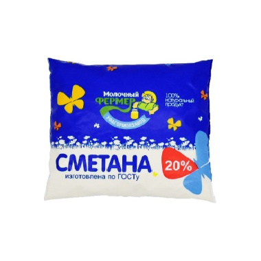 БЗМЖ Сметана МОЛОЧНЫЙ ФЕРМЕР 20% 200г  пленка