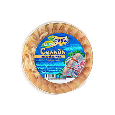 Сельдь Марти в масле с луком 180г филе кусочки