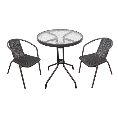 Стол комплект со стульями искусственный ротанг 2шт***ВЭД ИЛ