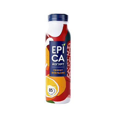 БЗМЖ Йогурт питьевой Epica 2,5% 260г с гранатом и апельсином