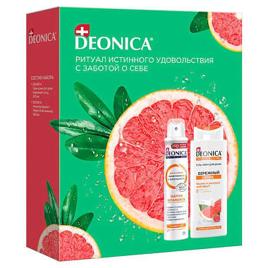 Подарочный набор Deonica Гель для душа Энергия витаминов 250мл + дезодорант-спрей 250мл