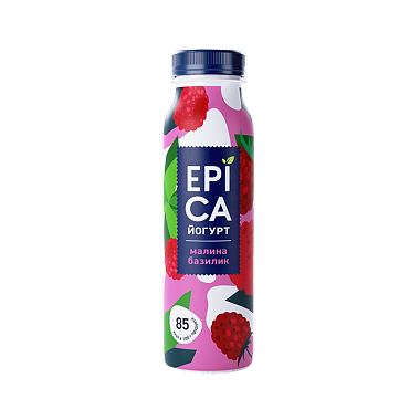 БЗМЖ Йогурт питьевой Epica 2,5% 260г с малиной и базиликом