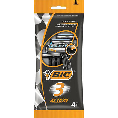 Станок для бритья одноразовый мужской Bic 3 Action 4шт.