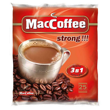 Кофе растворимый MacCoffee Strong 3в1 25шт x 16г