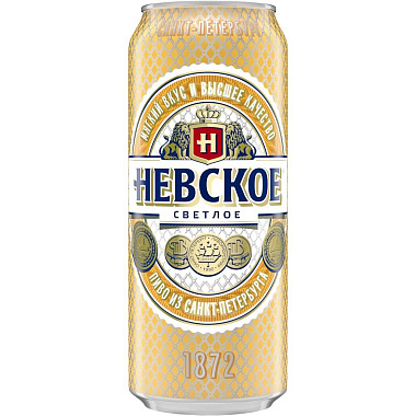 Пиво Невское светлое жестяная банка 4,6% 0,45л