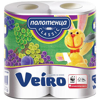Полотенца бумажные Veiro Classic двухслойные 2 рулона