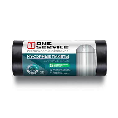 Мешки для мусора One Service 60л 50шт черные