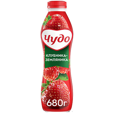 Йогурт питьевой Чудо 2,4% 270г Клубника-Земляника