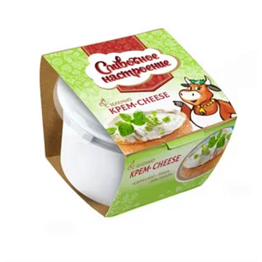 ЗМЖ Молокосодержащий продукт сыра Крем-Чиз 60%  Сливочное настроение Зелень 100г