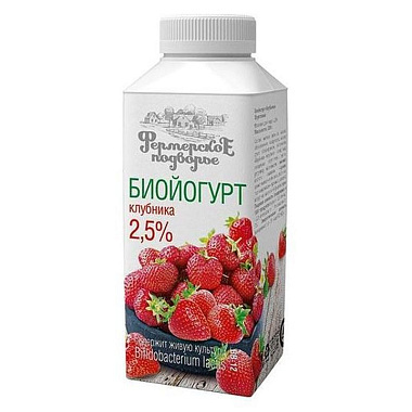 БЗМЖ Биойогурт Фермерское подворье 2,5% 330г Клубника/Черника-ежевика