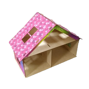 Кукольный домик с фотопечатью 31x41x22см