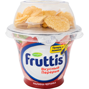 БЗМЖ Продукт Йогуртовый Фруттис Вкусный перерыв 2,5%10г малина-черника с топлером