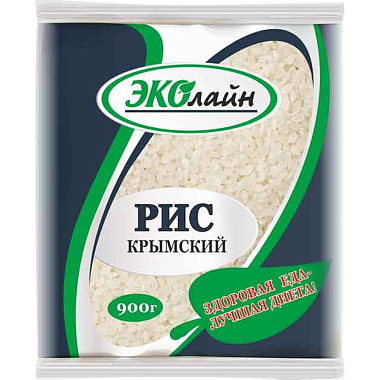 Крупа Рис круглозерный Крымский 900г Эколайн