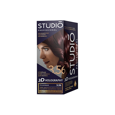 Стойкая краска для волос Studio Professional 3D Holography 3.56 Темная вишня