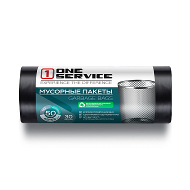 Мешки для мусора One Service 30л 50шт черные