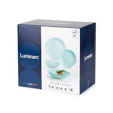 Набор столовый Luminarc Lillie 16 предметов Тюркуаз/Гранит