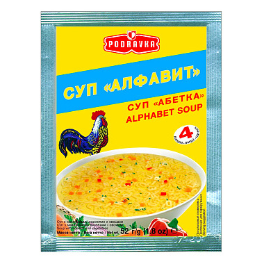 Суп быстрого приготовления Алфавит Подравка 52г