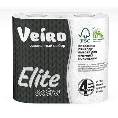 Туалетная бумага Veiro Elite Extra 4 слоя 4шт