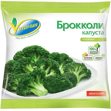 Брокколи капуста Витамин 2-4см Россия 400г свежеморженная