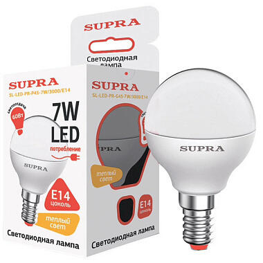 Лампа светодиодная Supra  7W LED E14
