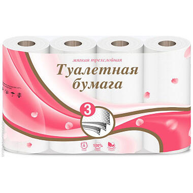 Туалетная бумага Veiro 3 слоя 8 рулонов белая