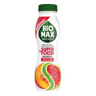 БЗМЖ Биойогурт BioMax 1,5% 270г красный апельсин-персик-алоэ