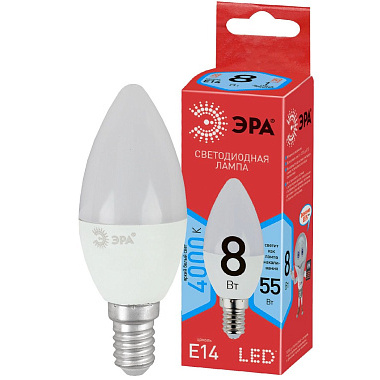 Лампа светодиодная ЭРА ЕСО Е14 8Вт smd В3