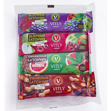 Батончики фруктовые Vitly premium 4шт по 30г