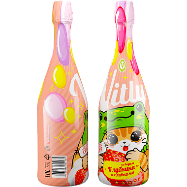 Напиток Vitly со вкусом Клубника со сливками 0,75л безалкогольный среднегазированный