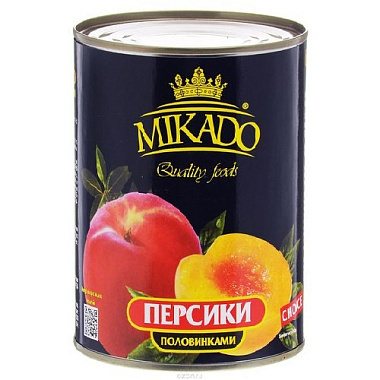 Персики в сиропе половинки ж/б Микадо 425мл