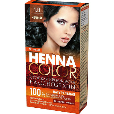 Краска для волос Henna Color на основе хны 115мл тон 1.0 черный