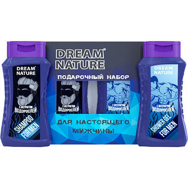 Подарочный набор Dream Nature для мужчин шампунь+гель для душа с экстрактом водорослей 2x250мл