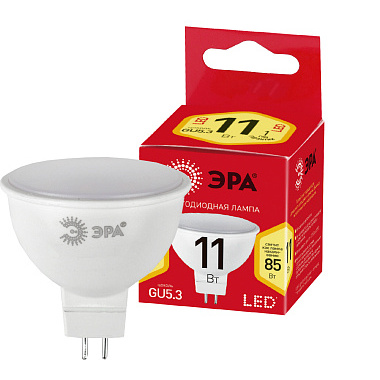Лампа светодиодная ЭРА GU5.3 софит 11Вт теплый белый свет