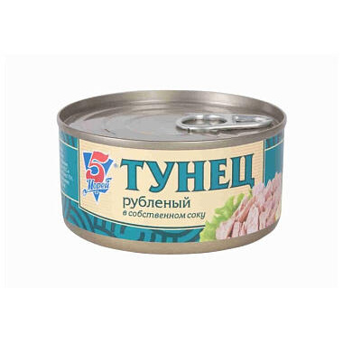 Тунец 5 Морей  рубленый в с/с 185г