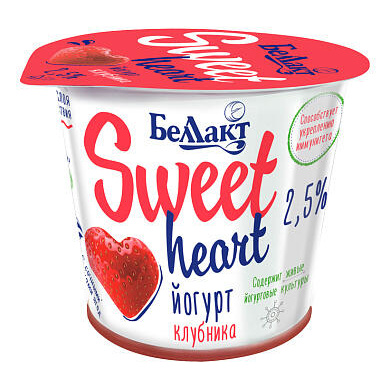 Йогурт Беллакт 2,5% 150г Клубника
