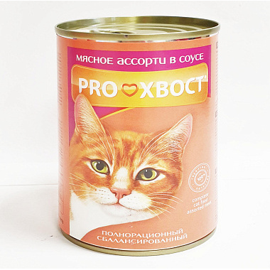 Корм для кошек ProХвост мясное ассорти 415 г